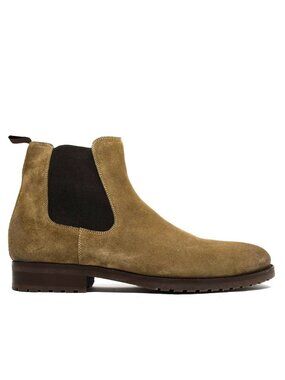 New! Magnanni Kam Chelsea Boots Suede Tan Brown 25999 12 M 45 DD509A